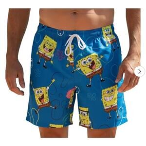 NWOT Spongebob Squarepants Swim Trunks Board Shorts S
